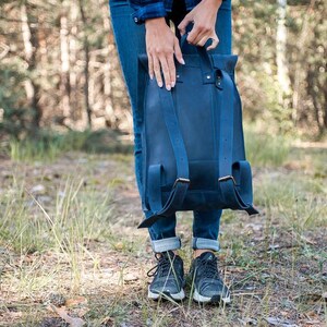 Leather Backpack Women, Laptop backpack, Travel backpack,Roll backpack,Leather backpack,Hipster backpack,Leather rucksack,Green backpack image 2