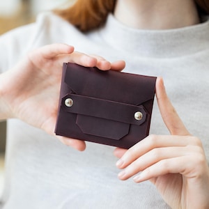 Portemonnee kaarthouder, mini portemonnee portemonnee, kleine portemonnees voor vrouwen, leren creditcardhouder, minimalistische kaart portemonnee, kaarthouder portemonnee