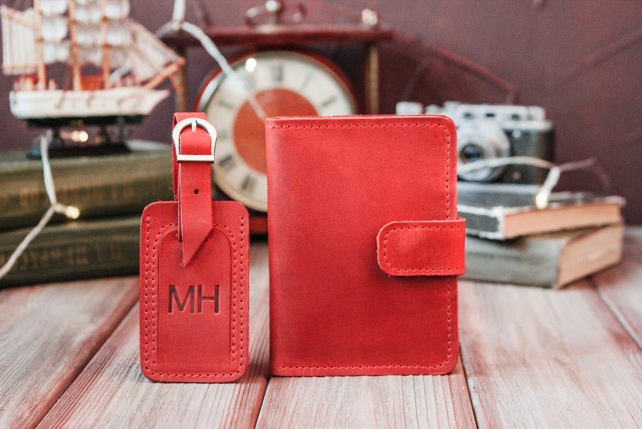 Buy Monogram Passport Cover and Luggage Tagleather Luggage Tags Online in  India 