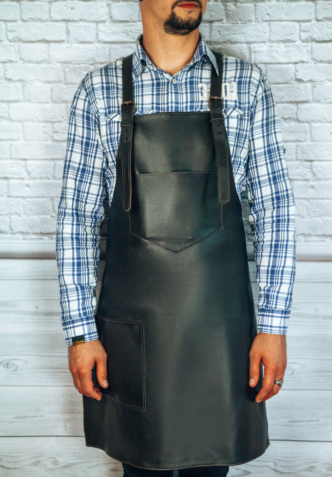 Butcher apronReal leather apronCook apronBBQ apron with Etsy