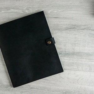Portfolio in pelle per uomo, portfolio nero, portfolio di carta, blocco note portfolio personalizzato, portfolio A4, portfolio fatto a mano, portfolio inciso