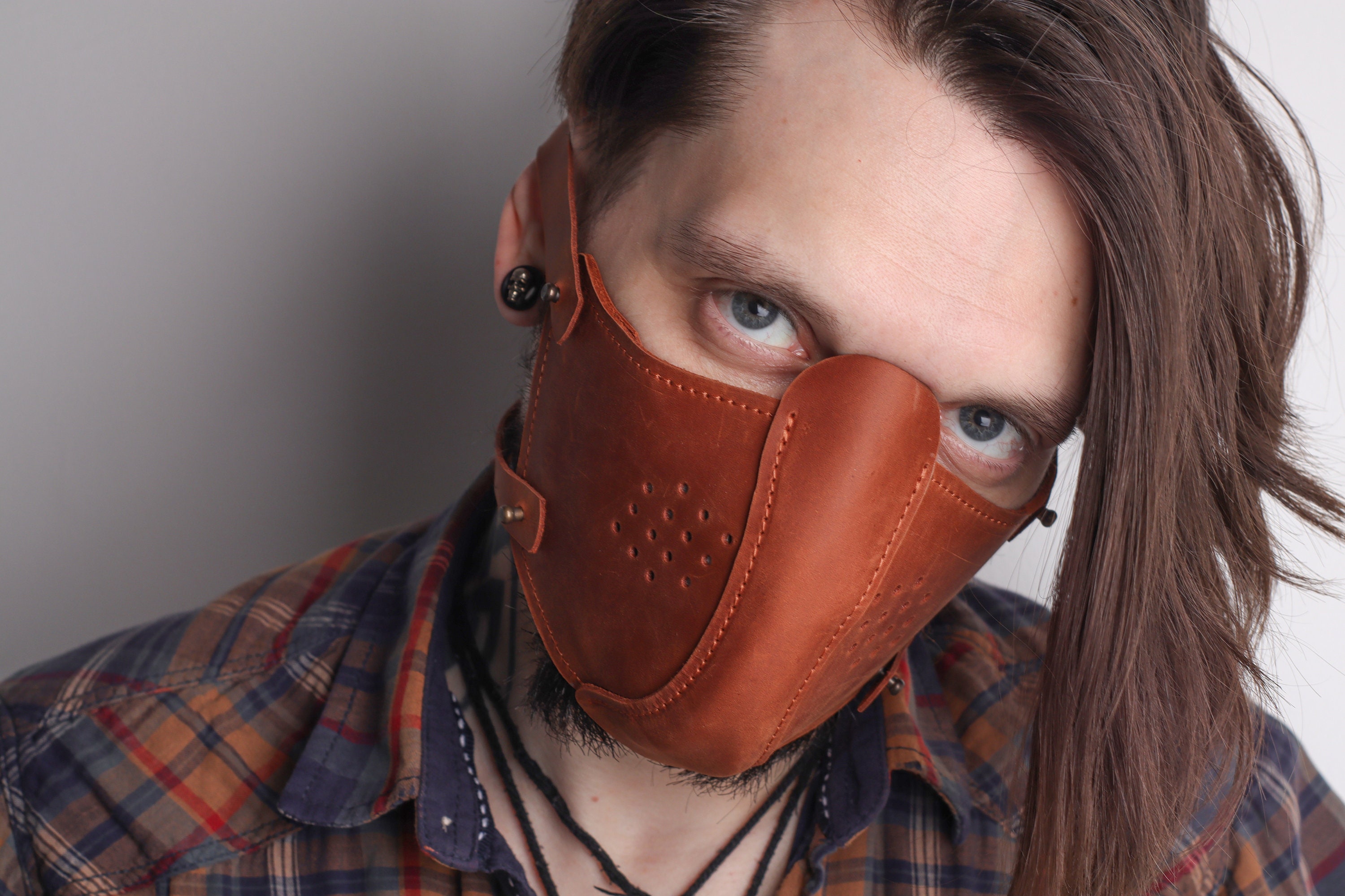 syv bodsøvelser Limited Leather Mask With Filter Pocketleather Face Mask - Etsy