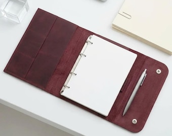 Leather binder cover,Leather notebook with pockets,4 Ring leather binder,A5 Leather binder cover,Personalized notebook cover,A4 Binder cover