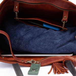 Laptop bag women,Leather satchel bag women,Monogram leather bag,Large leather tote,Leather laptop bag women,Leather laptop bag,Work bag image 8