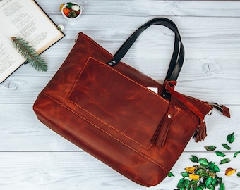 Leather work bag women, Leather work tote bag, Womens laptop bag 14 inch, Laptop bag women leather, Laptop tote bag for women