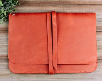 Personalized leather document holder, Leather document envelope, Business portfolio leather, Document organizer folio, Leather file folder