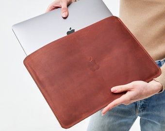 Leather macbook sleeve, Personalized macbook sleeve, Macbook air 13 sleeve leather, Macbook air 15 sleeve, Macbook pro 14 sleeve