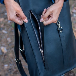 Leather backpack women laptop, Custom backpack woman, Womens backpack purse leather, Handmade backpack purse, Engraved backpack women image 9