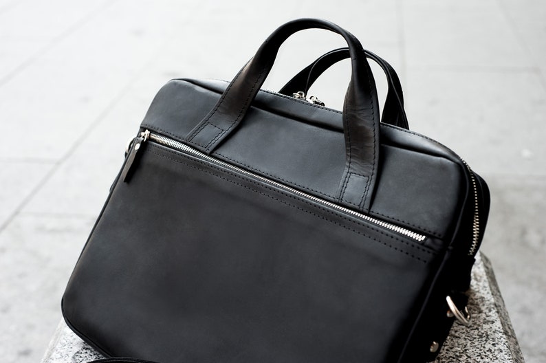 Personalized leather laptop bag, MacBook shoulder bag, Leather laptop bag 13 inch, MacBook Pro 13 bag, MacBook Air bag, Laptop satchel men image 10