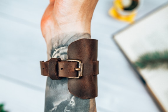 Leather Cuff Bracelet Men Leather Buckle Bracelet Mens Cuff