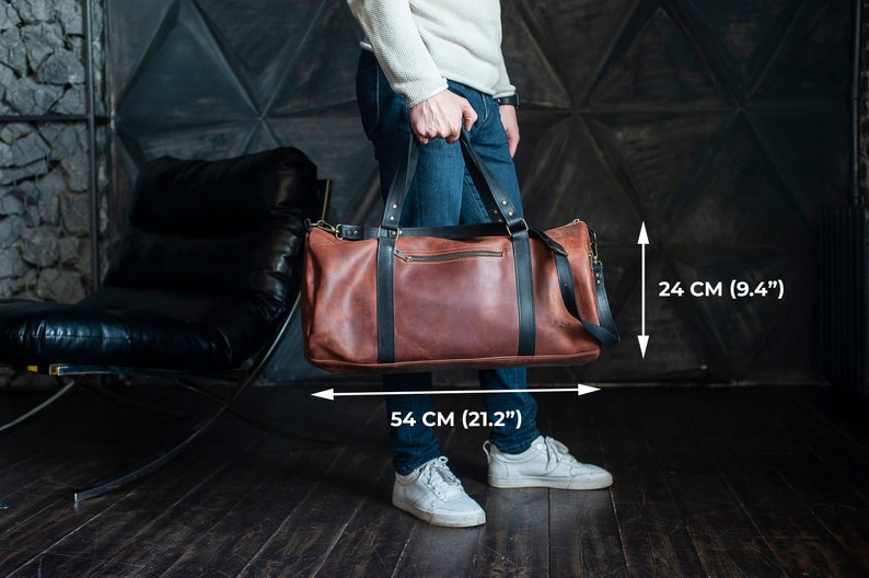 Duffle bag women,Custom duffle bag,Personalized duffle bag,Leather travel bag men,Overnight bag for men,Weekender bag men,Overnight bag image 4