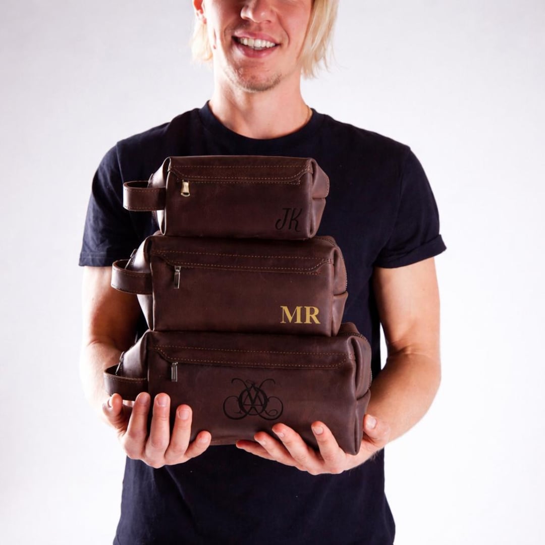 Dopp Kit for Men Leather Mens Dopp Kit Mens Leather Toiletry Bag Mens ...
