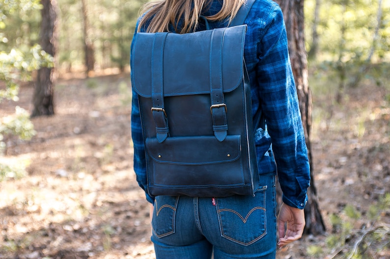 Leather Backpack Women, Laptop backpack, Travel backpack,Roll backpack,Leather backpack,Hipster backpack,Leather rucksack,Green backpack image 1