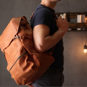 Travel backpack men,Leather travel backpack,Oversized backpack,Leather backpack for men,Extra large backpack,Leather rucksack men