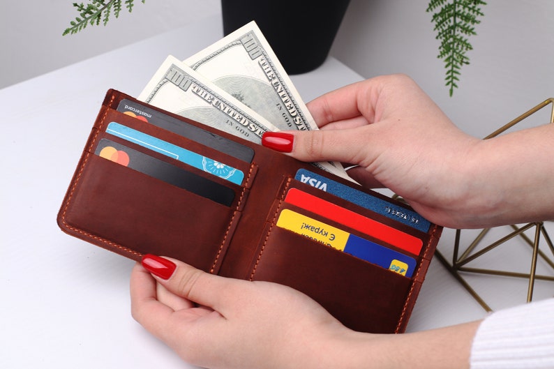 Slim wallets for men,Minimalist wallet men,Leather engraved wallet,Groomsmen wallet,Bifold wallet,Leather bifold wallet,Travel wallet image 9