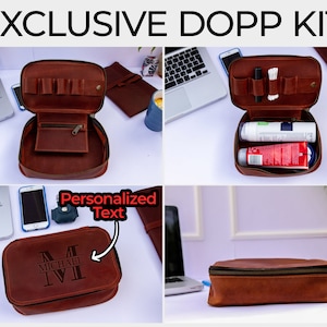 Dopp kit for men leather mens dopp kit mens leather toiletry bag mens toiletry bag unique gifts Wedding gift Groomsman gift ideas for men image 6