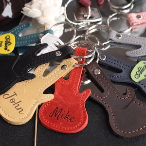 Porte-médiator de guitare en cuir, porte-médiator de guitare personnalisé, porte-clé porte-médiator, étui de médiator en cuir, porte-médiator personnalisé