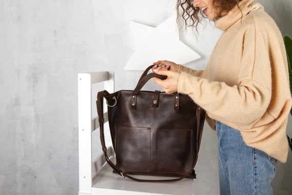 Genuine leather tote handbags sale
