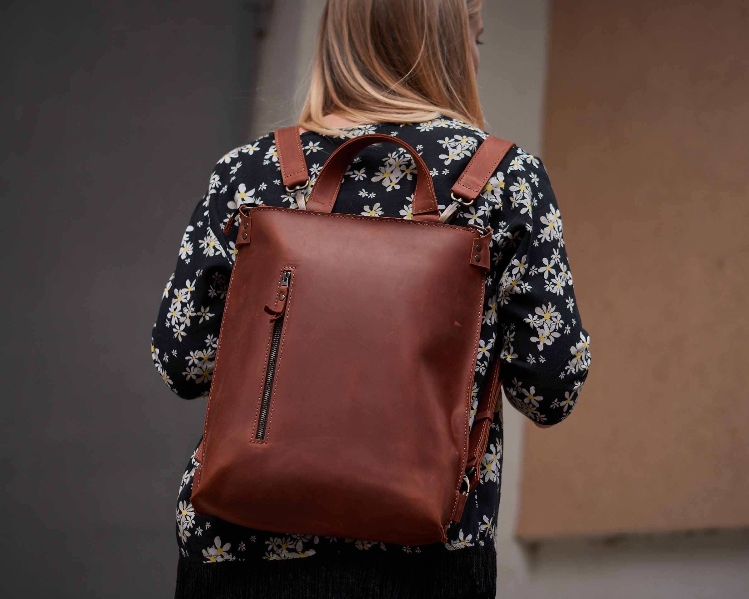 leather tote backpack