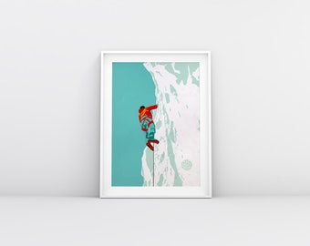 Scaling the Ice: Stunning Ice Climbing Poster