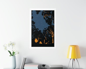 Explore the Great Outdoors with this Vintage Camping Poster | Rustic Wall Art for Nature Lovers