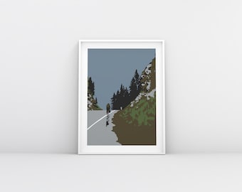 Road Biking Poster Print on Eco-friendly Paper - Perfect Gift for Cyclists