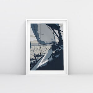 Sailing Poster Printed on Eco Paper | Matte Finish Wall Art for Coastal Home Decor