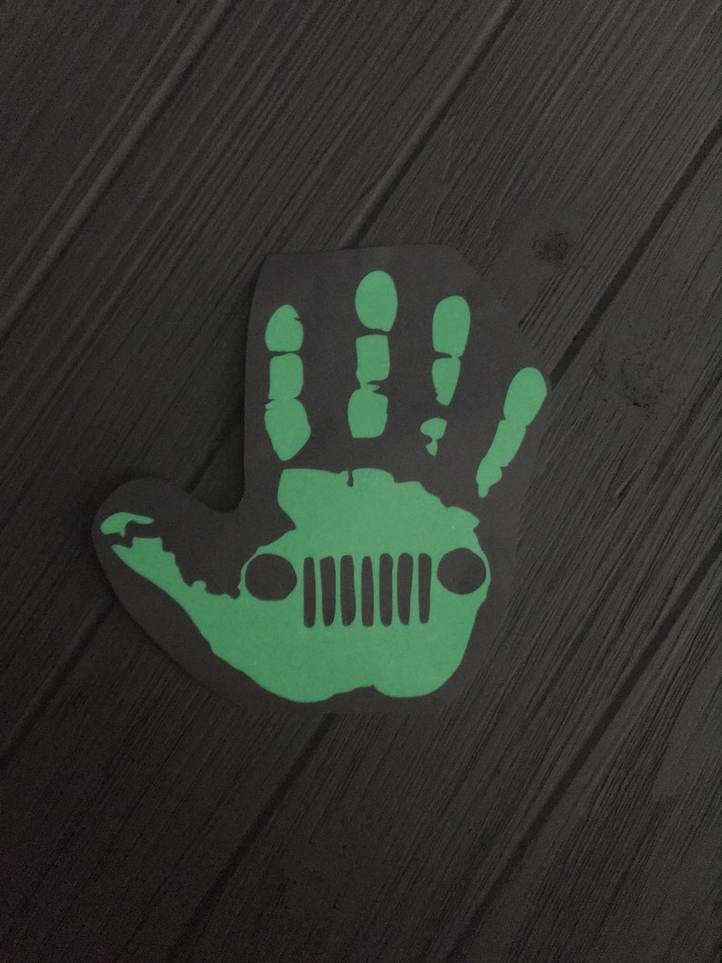 Jeep Wave Glow In The Dark Green Vinyl Decal Single Or A Pair Etsy