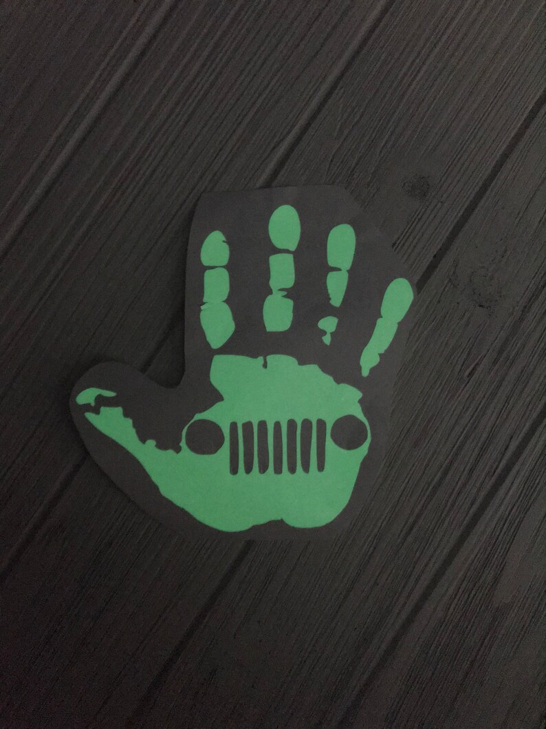 Jeep Wave Glow In The Dark Green Vinyl Decal Single Or A Pair Etsy