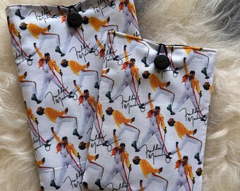 Freddie Mercury Fabric Book Sleeve - Queen Music, Reader Gift
