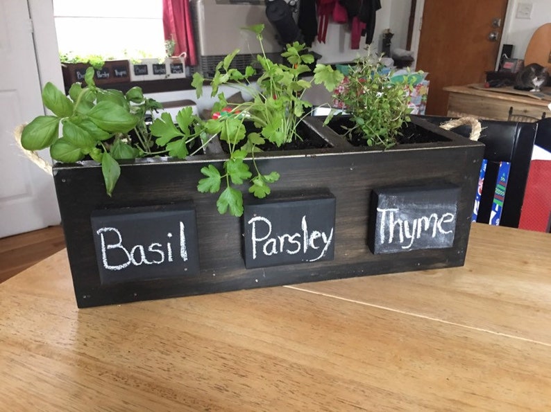 Herb Box Garden Box Planter Box Rustic Indoor Herb Box Reclaimed Wood