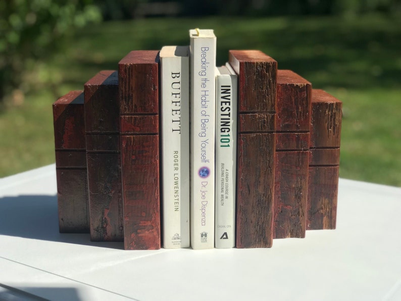 Bookends Rustic Bookends Book Shaped Bookends Rustic Etsy
