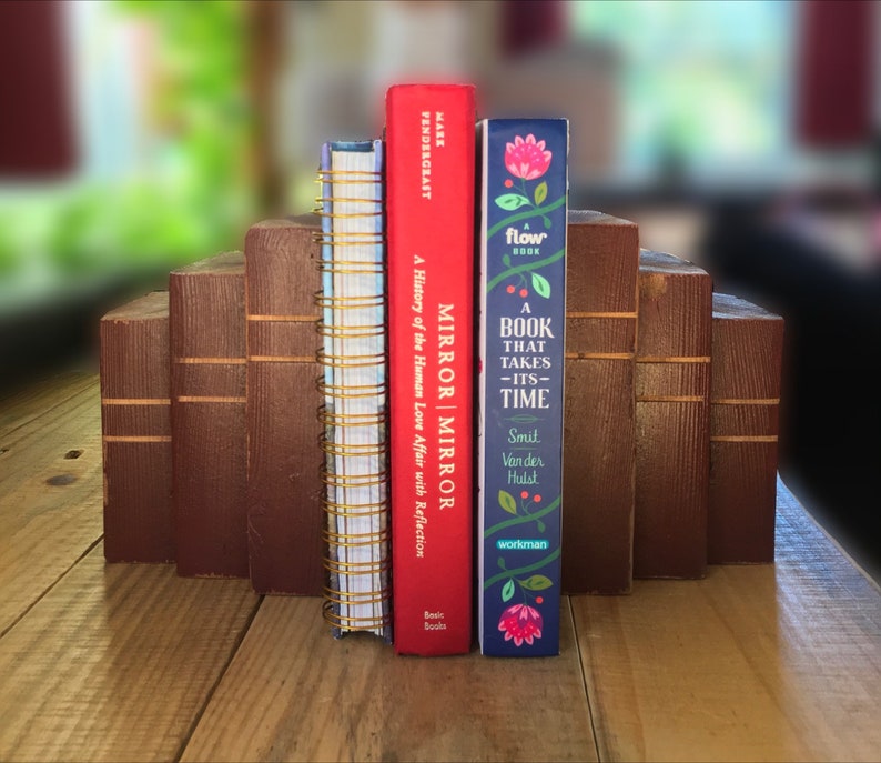 Bookends Rustic Bookends Book Shaped Bookends Rustic Etsy