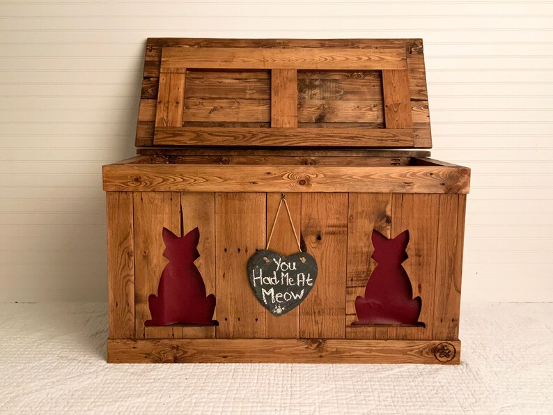 Custom Litter Boxes Enclosed Litter Boxes Reclaimed Wood Etsy