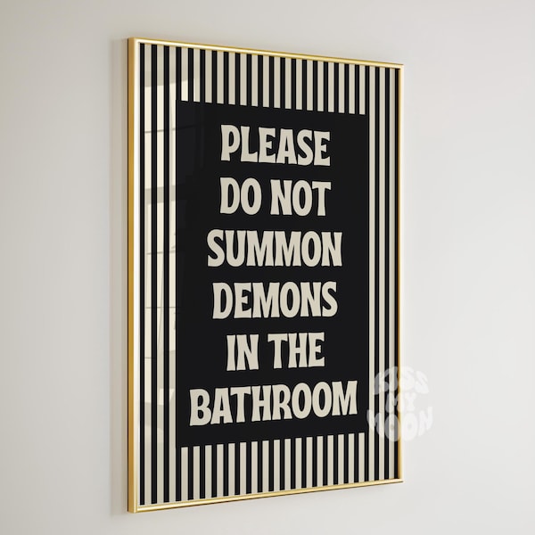 Don’t Summon Demons Halloween Art Print, Retro Poster Art, Wall Art, Printable, Gothic Emo Art, Vintage Aesthetic, Dorm Room, Collage