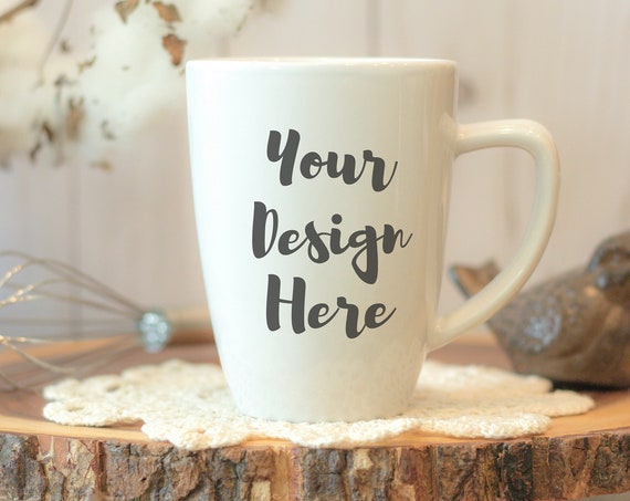 Download White Coffee Mug Mockup Dollar Tree Mug Farmhouse Rustic ...