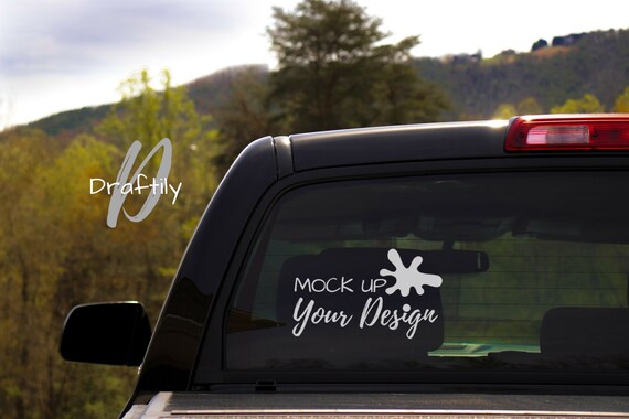 Window Decal Mockup Mock Up Truck Car Suv Rear Free Invoice Psd Mockup Template