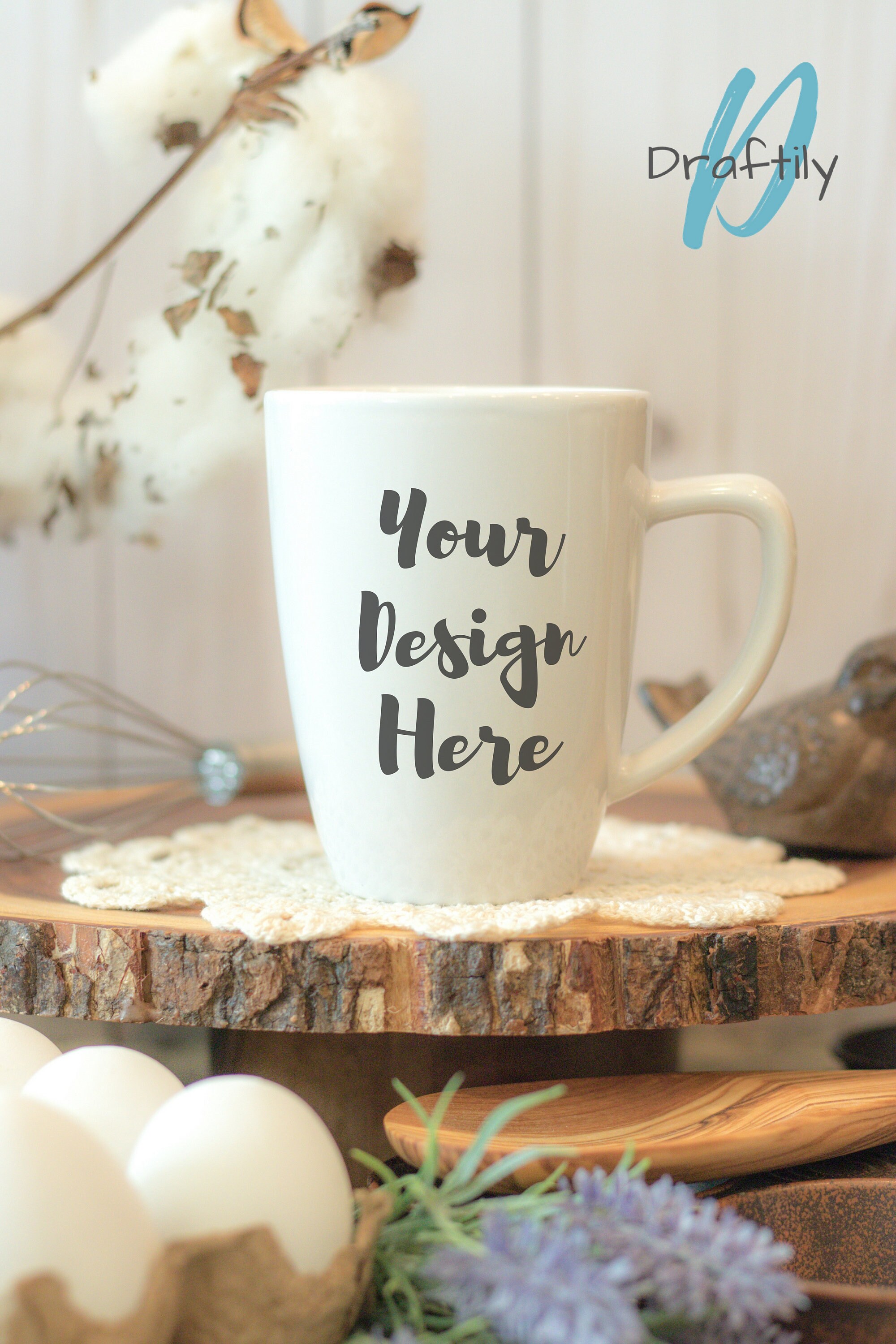 PHOTO White Coffee Mug Mockup Dollar Tree Mug Farmhouse Etsy