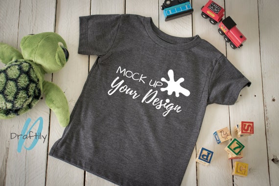 Bellacanvas 3001 Toddler T Shirt Mockup Dark Gray Heather Etsy