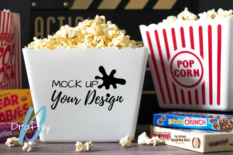 Large Popcorn Bucket Mock Up Dollar Tree Popcorn Container - Etsy