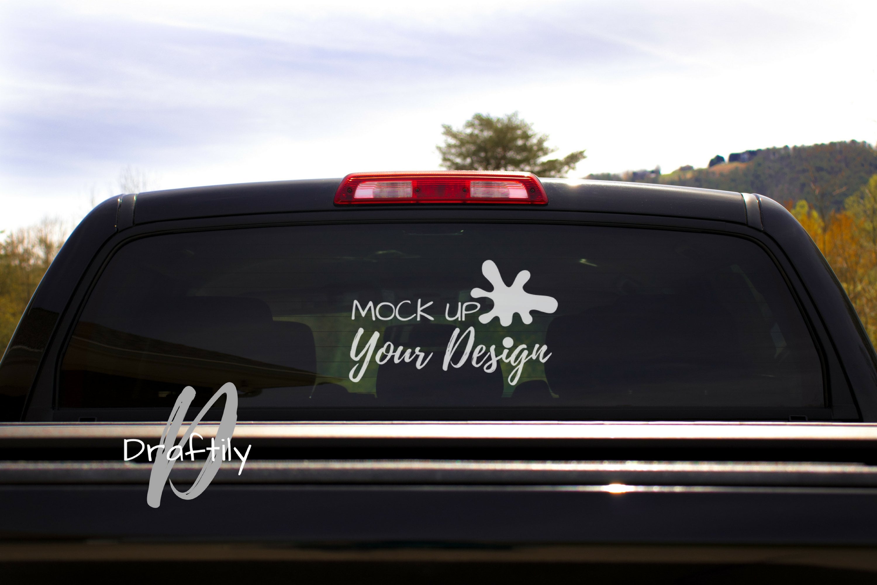 Download Window Decal Mockup Mock Up Truck Car Suv Rear Window Etsy