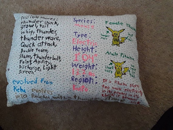 Pikachu Description Pillow Fan Made Art