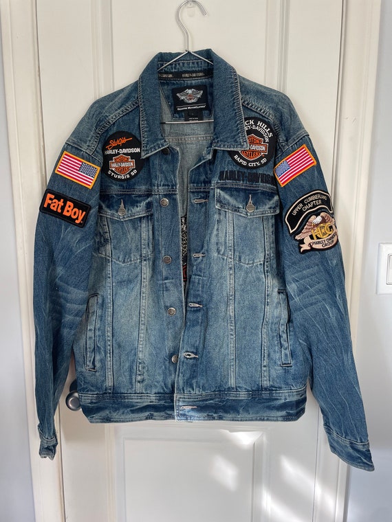 Harley-Davidson : ロゴ刺繍 デニムジャケット HARLEY DAVIDSON ハーレーダビッドソン デニムジャケット G