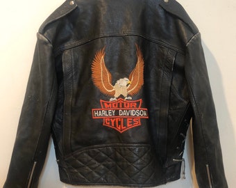 Harley Davidson Embroidered Leather Jacket
