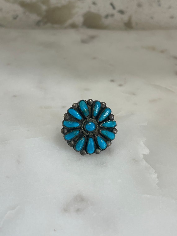 Authentic Sterling Silver and Turquoise Signed Rin