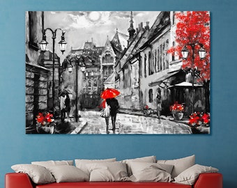 Red Wall Art Etsy