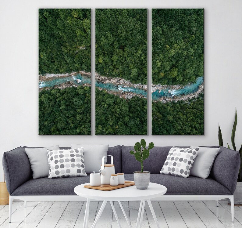 Beautiful Landscape River Wall Art River Flowing Forest Etsy