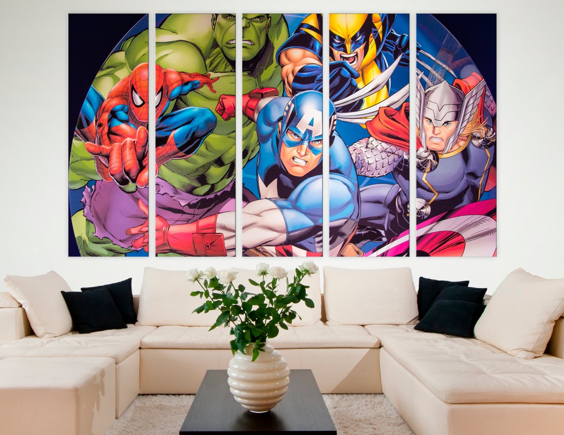 MARVEL MOVIE POSTERS Extra Large Canvas Wall Art Captain Etsy