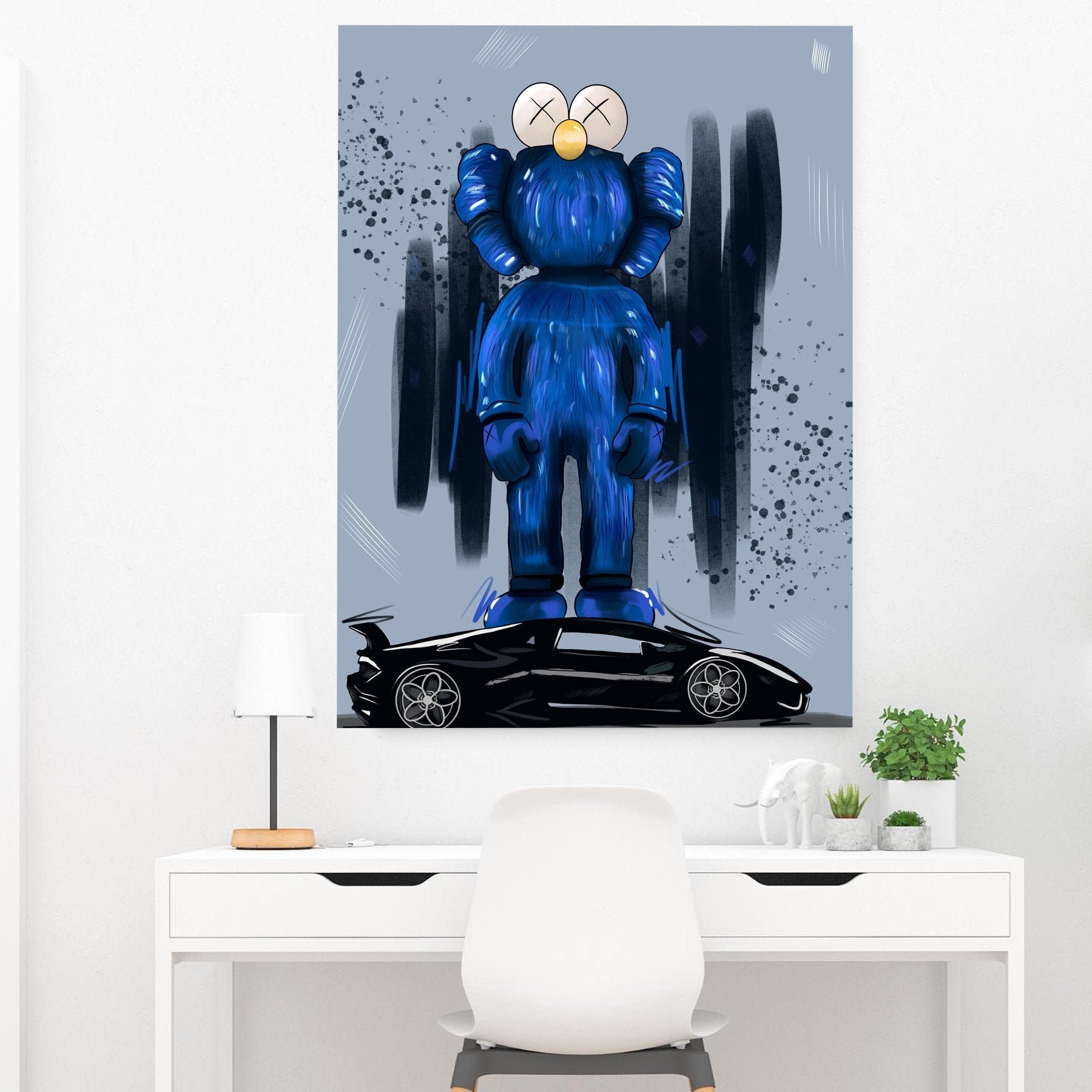 KAWS CANVAS PAINTING Kaws Print Kaws Modern Wall Art Etsy
