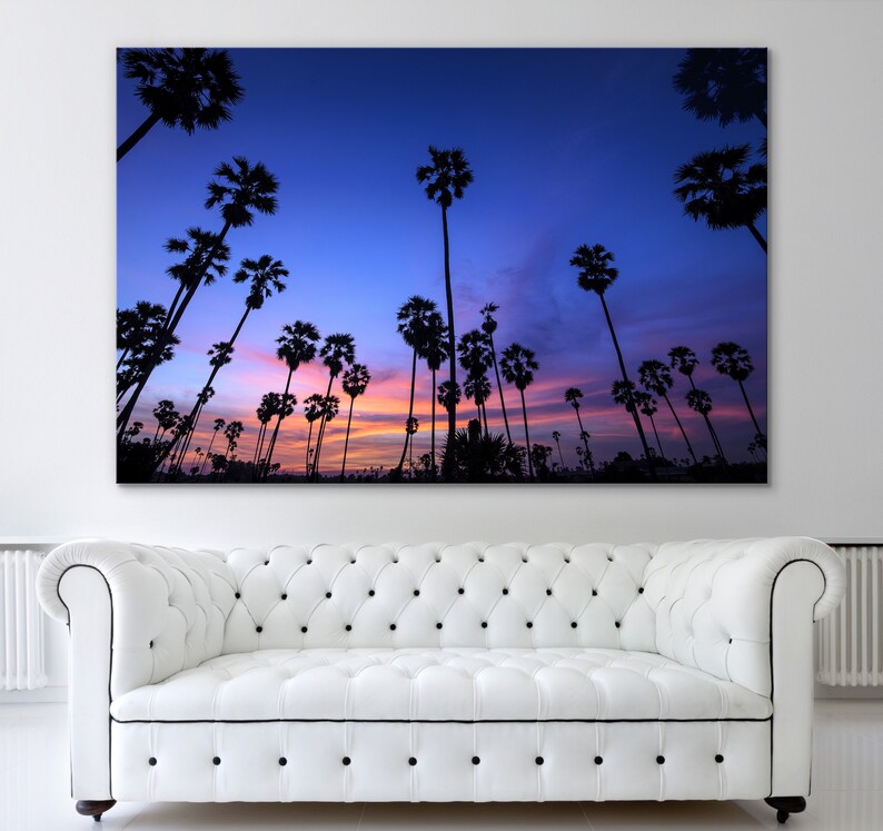 Large Wall Art Palm Tree Wall Art Sunset Wall Decor Etsy